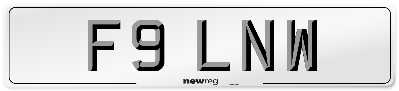 F9 LNW Number Plate from New Reg